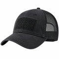 Trucker Cap Einheitsgröße aus Textil und Mesh Schwarz - verstellbare Baseballkappe mit gebogenem Schirm