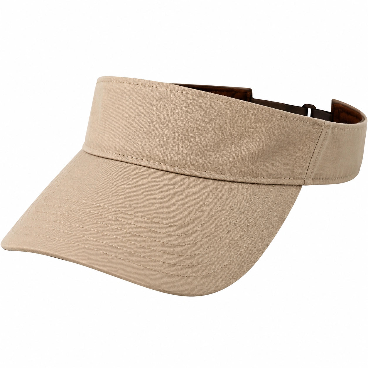 Sonnenvisier Einheitsgröße aus Textilgewebe Beige mit verstellbarem Riemen