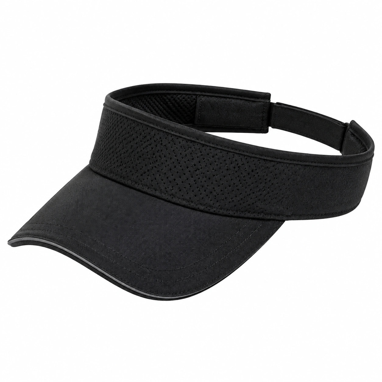 Visor Sonnenblende Einheitsgröße aus Textil Schwarz mit Netzgewebe verstellbar