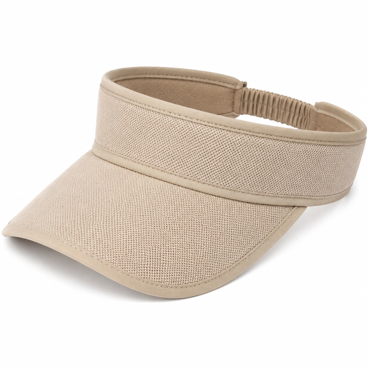 Sonnenblende Einheitsgröße aus Textilgewebe in Beige mit elastischem Band
